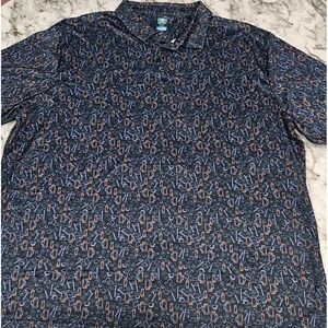 Pro Tour Cool Play Mens 3XLT TALL Polo Short Sleeve‎ Golf Tee Performance AOP